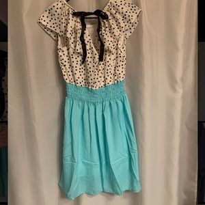 Polka Dot & Light Blue Dress, XL